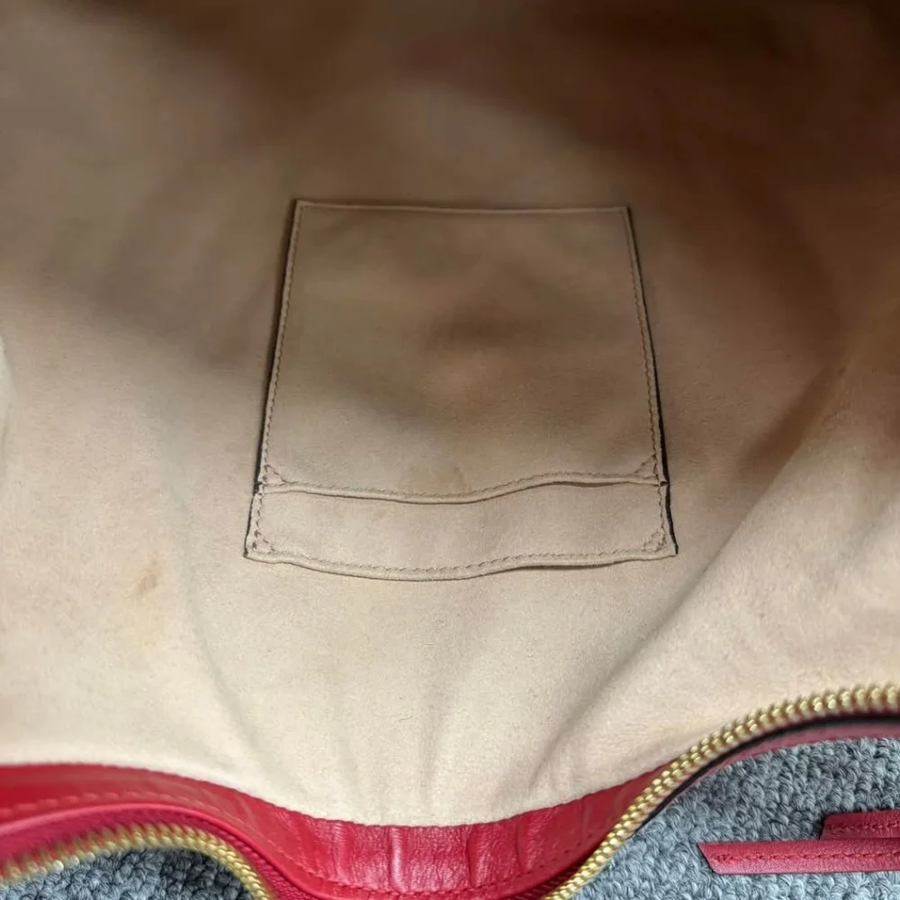 Authentic Gucci Embossed GG Leather Red Shoulder Designer Bag - Picture 11 of 14